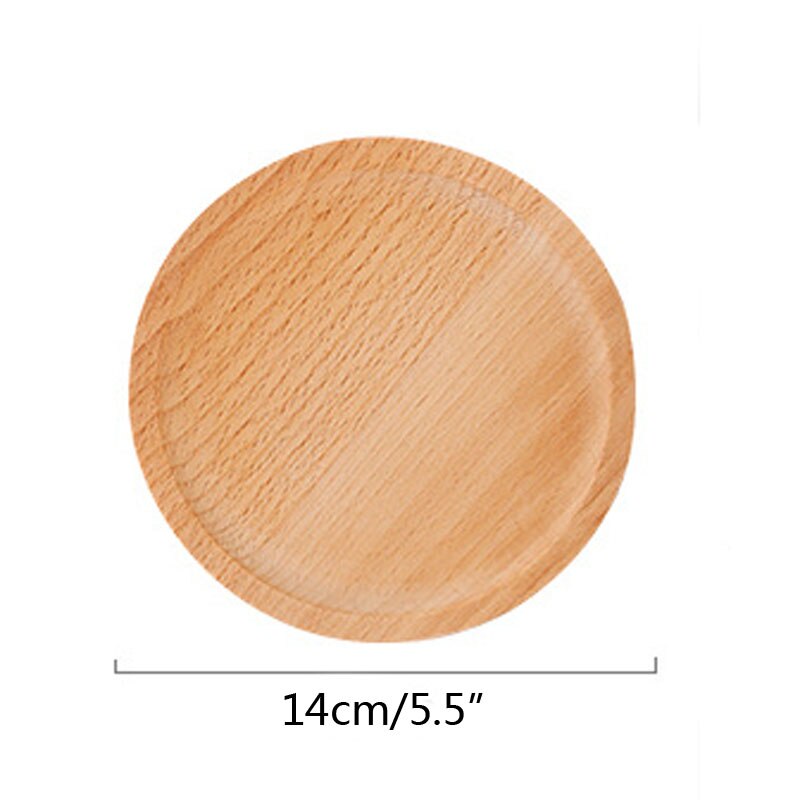 1 Pcs Japanse Hout Ronde Plaat Natuurlijke Houten Cake Brood Gerechten Dessert Dienblad Hout Sushi Plaat Servies Servies: 14cm
