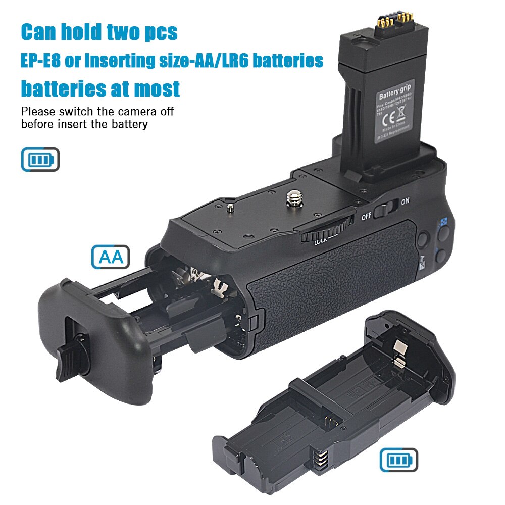 Mcoplus BG-550D Vertical Battery Grip for Canon EOS 550D 600D 650D 700D T2i T3i T4i T5i Camera as BG-E8