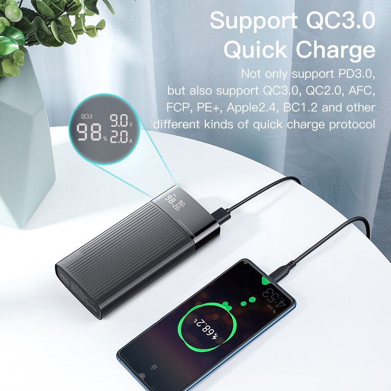 KUULAA 20000mAh Energie Bank USB C PD schnelle ladegerät Schnell Ladung 3,0 Tragbare Externe Batterie für iPhone 11 Xiaomi mi 10 Energie