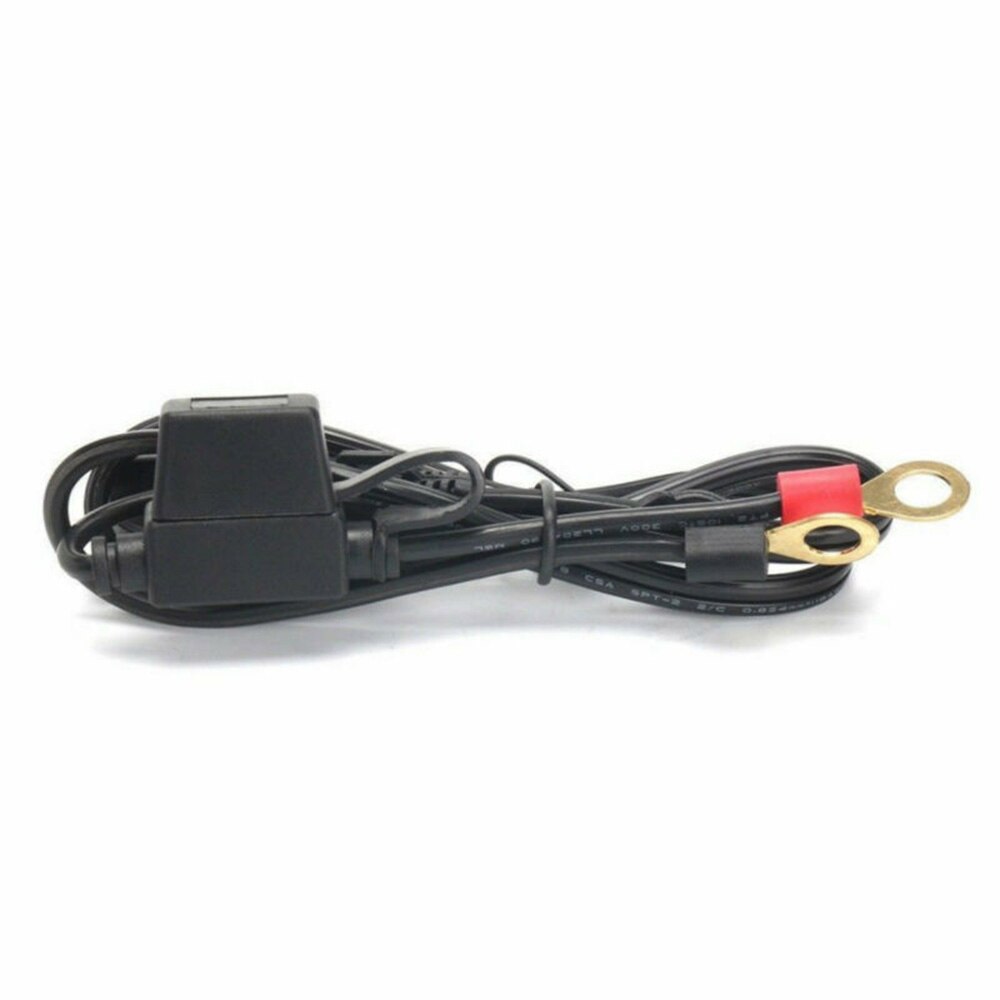 Motorcycle Battery Charger Cable Black 12-24V Adapter 10A Weatherproof