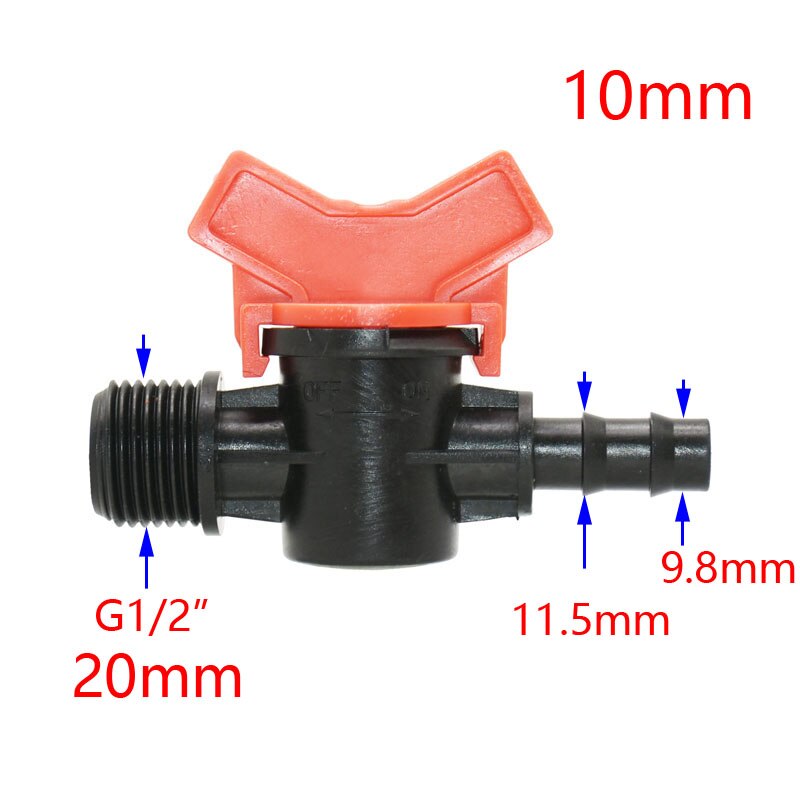 Grifo de jardín con válvula de control de lengüeta, manguera de riego en miniatura de 1 pulgada, conector rápido, macho a 1/2, 3/4, 3/8, 1/2, 3/4, 1 Uds.