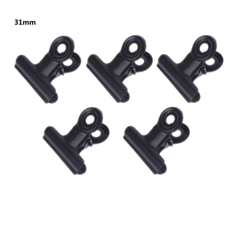 5 Pcs Bulldog Letter Clips Stainless Steel Black metal Paper File Binder Clip Stationary Office Supplies