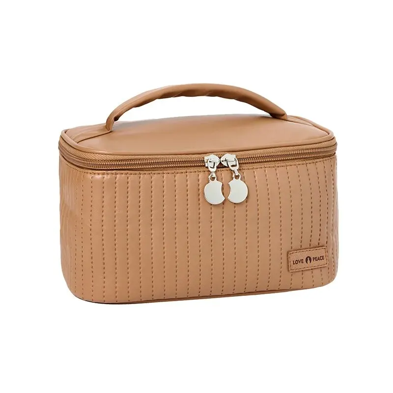 Sacos de maquiagem para mulheres viagem produtos de higiene pessoal bonito casos saco portátil cor sólida organizador de maquiagem caixa saco cosmético neceser couro do plutônio