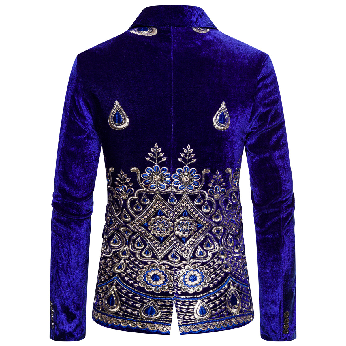 Männer Samt Gold Gewinde Bestickt Blazer männer Paisley Blume Jacke Anzug Bühne Jacke Elegante Hochzeit herren Anzug jacke