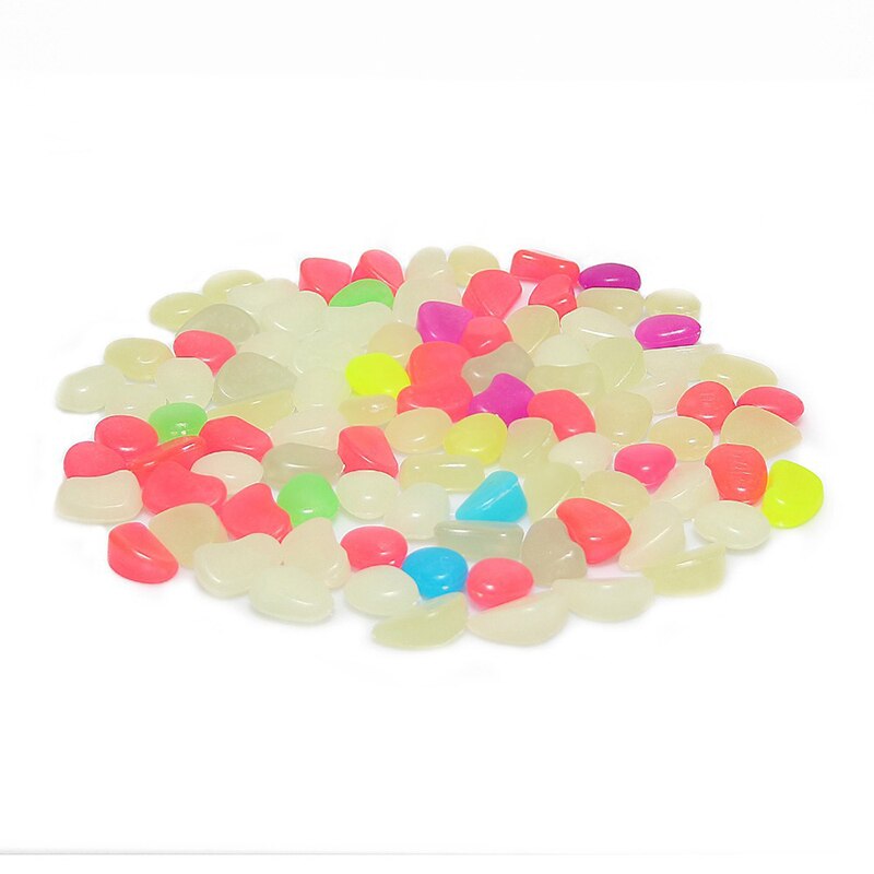 Caillou en plastique Fluorescent, qui brille dans la nuit, pour Aquarium et jardin, 1 pièce