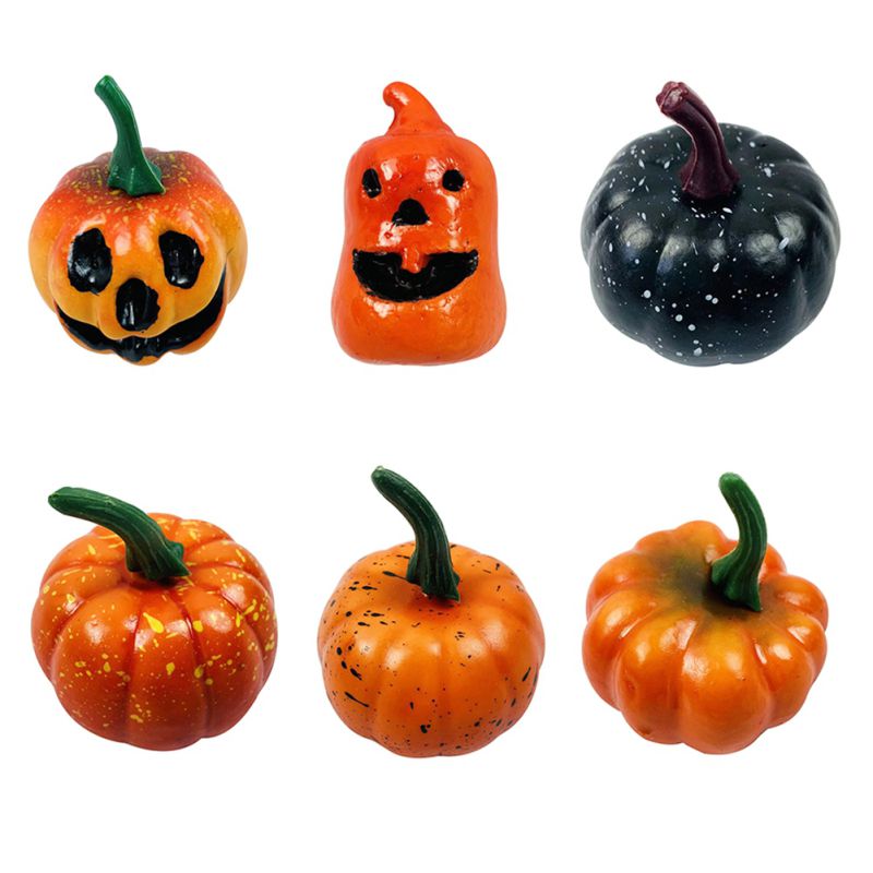 16pcs Halloween Simulation Foam Pumpkin Vegetable Cabinet Photography Display Model Props Crooked Pumpkin .