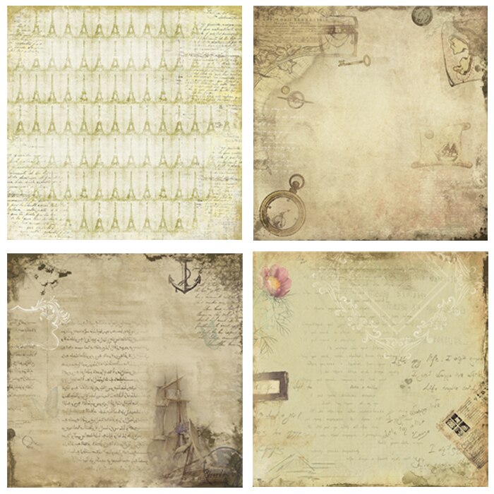 24pcs 6" Single-side attraciive time pattern papercraft art paper handmade scrapbooking kit set books