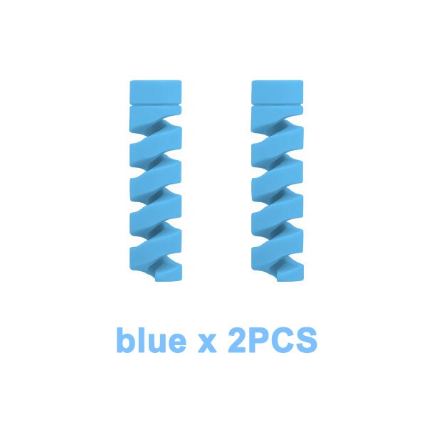 Wire oplot na kable klip kabel do ładowarki Protector do telefonów uchwyt na kabel USB zarządzanie kablami organizer do kabli do myszy słuchawki: 2PCS Blue