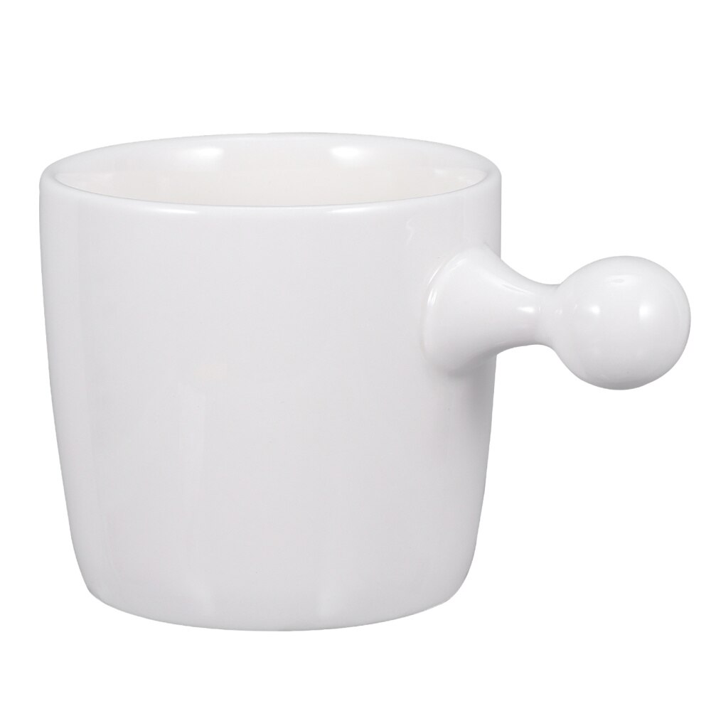 1pc Ceramic Cup Coffee Mug Teacup with Handle for Home Restaurant (White)