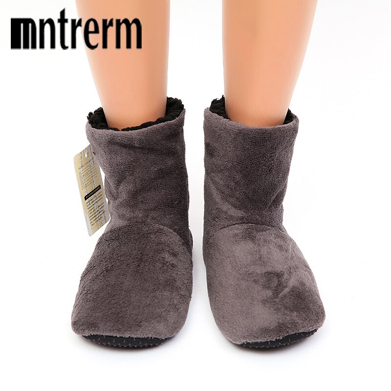 Mntrerm Men Style Plush Warm Home Slippers Winter Solid Soft Flats Indoor Man ShoesComfortable Seven Color Slippers