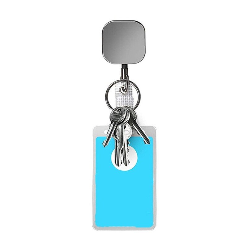 Carrete retráctil de Metal para insignia, accesorio con llavero bonito, cubo electrochapado, porta tarjetas, suministros de negocios, 1 Uds.