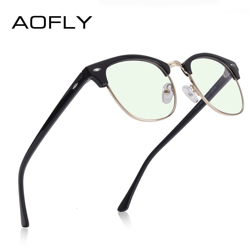 AOFLY Anti Blue Light Glasses Men Retro Square Frame Brand Computer Glasses Women Harmful light Blocking Eyewear Male