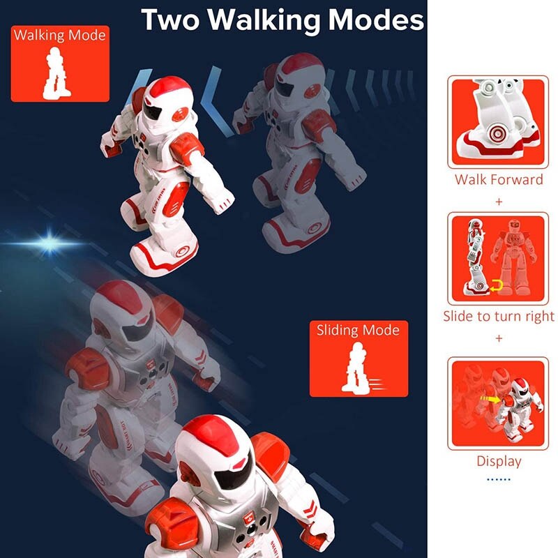 Robot de Control remoto para niños, Robot programable inteligente con controlador infrarrojo, juguetes, bailar, cantar, ojos Led rojos