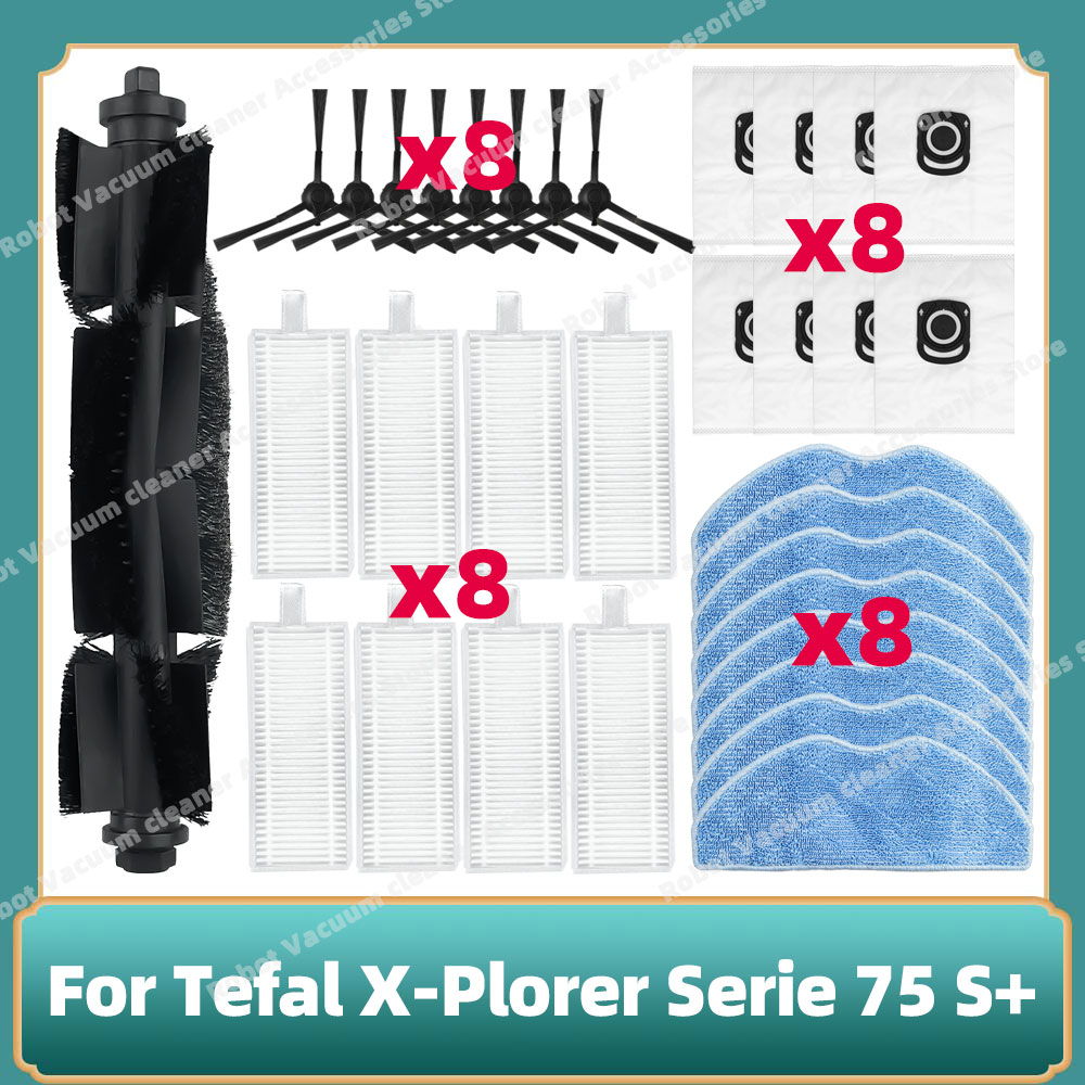 Compatibel Voor Tefal Rowenta X-plorer Serie 75S RR8577WH/75S + RG8597W Roller Belangrijkste Zijborstel Hepa Filter Mop doek Onderdelen