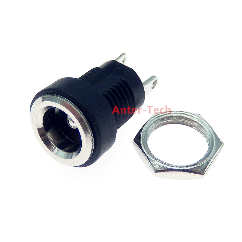 10PCS 3A 12v Für DC Netzteil Jack Buchse Weiblich Panel Mount Stecker 5,5mm 2,1mm Stecker adapter 2 Terminal Arten 5.5*2,5: Armee Grün