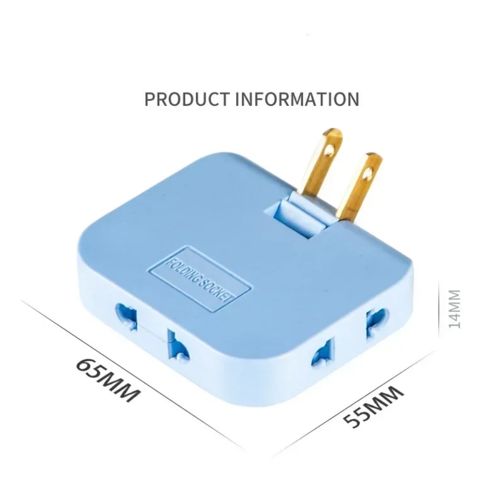 EU Plug 180 Degree Rotatable Socket Converter 3 in 1 EU Extension Plug Multi-Plug Mini Slim Wireless Outlet Adapter Sockets