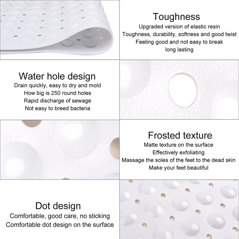 Rechthoekige 40 x 100cm pvc antislip badmat zachte badkamer massagemat zuignap antislip badmat antislip badmatten