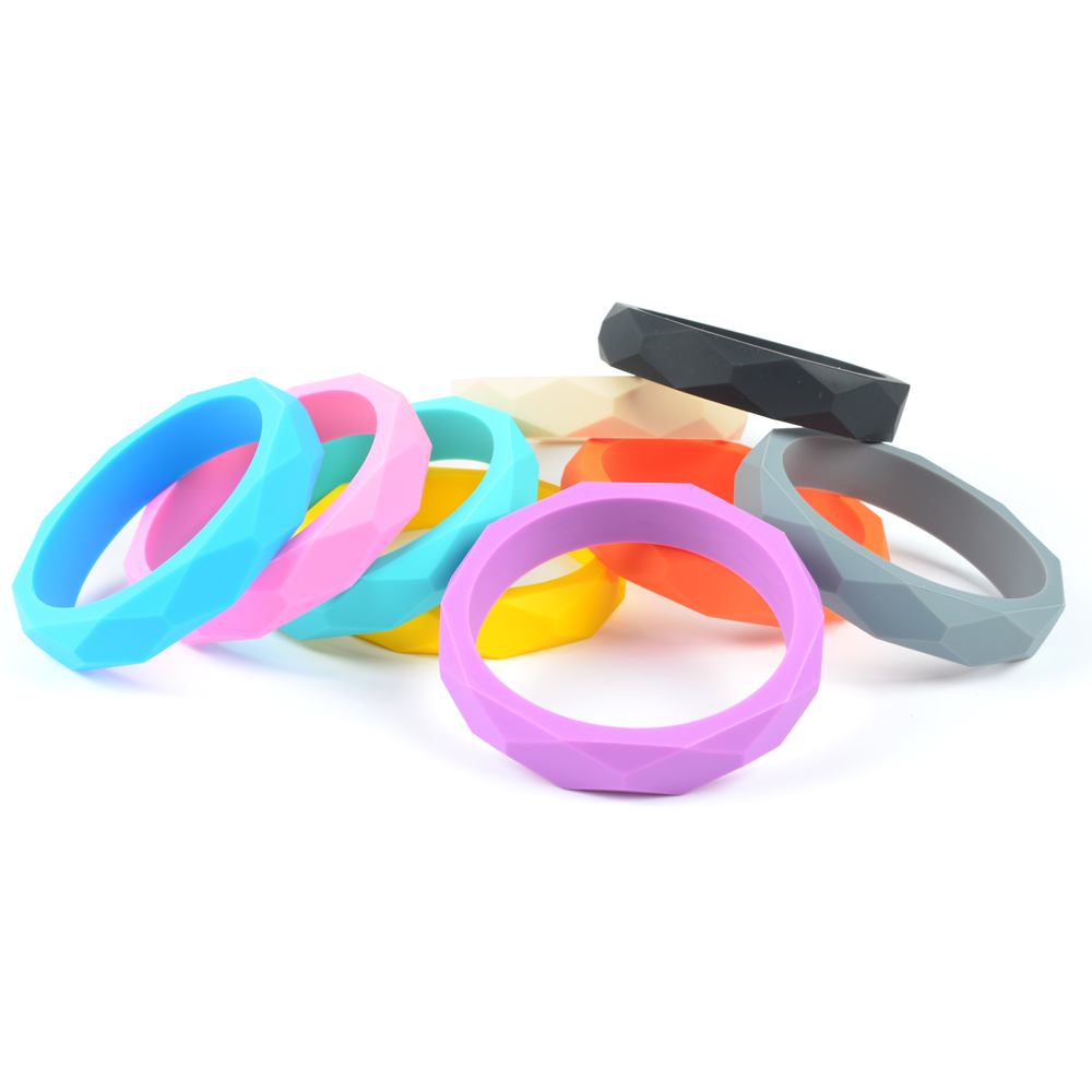 Lofca 1pc tandningsarmband silikon babyarmband bitring armband aldut storlek tuggleksak silikonpärlor amningssmycken