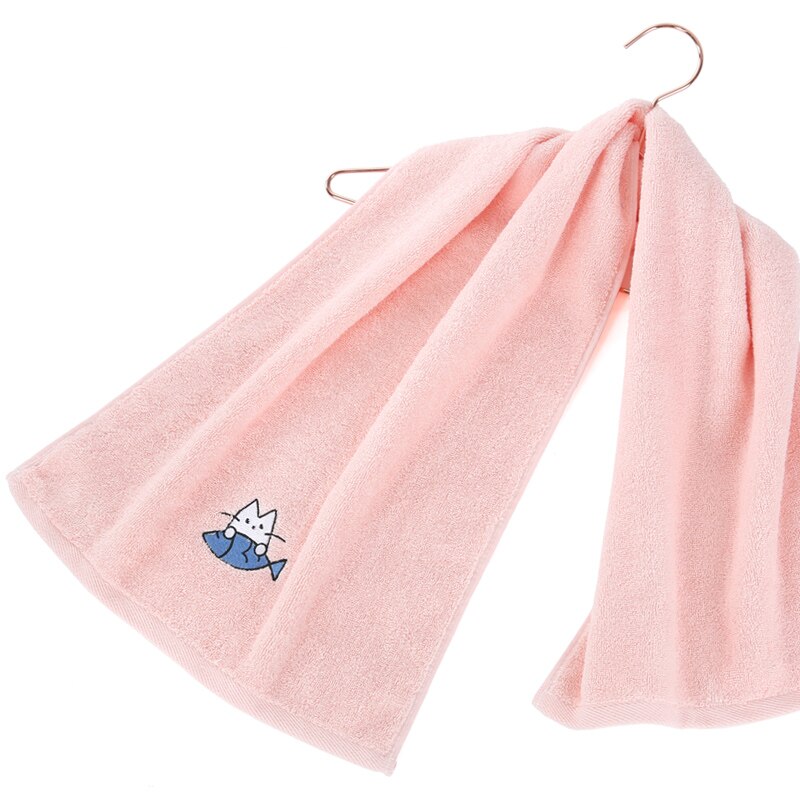 Sports Towel Sweat-Absorbent Lengthened Pure Cotton Face Washing Home plus Size Long Bath Towel Gym Quick-Drying Running: Light Grey