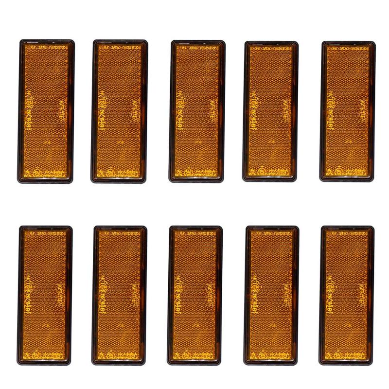 10 Stks/set Amber Oranje Sticker Reflectoren Waarschuwing Mark Teken Reflecterende Tape Panel IP67 Voor Vrachtwagen Motor