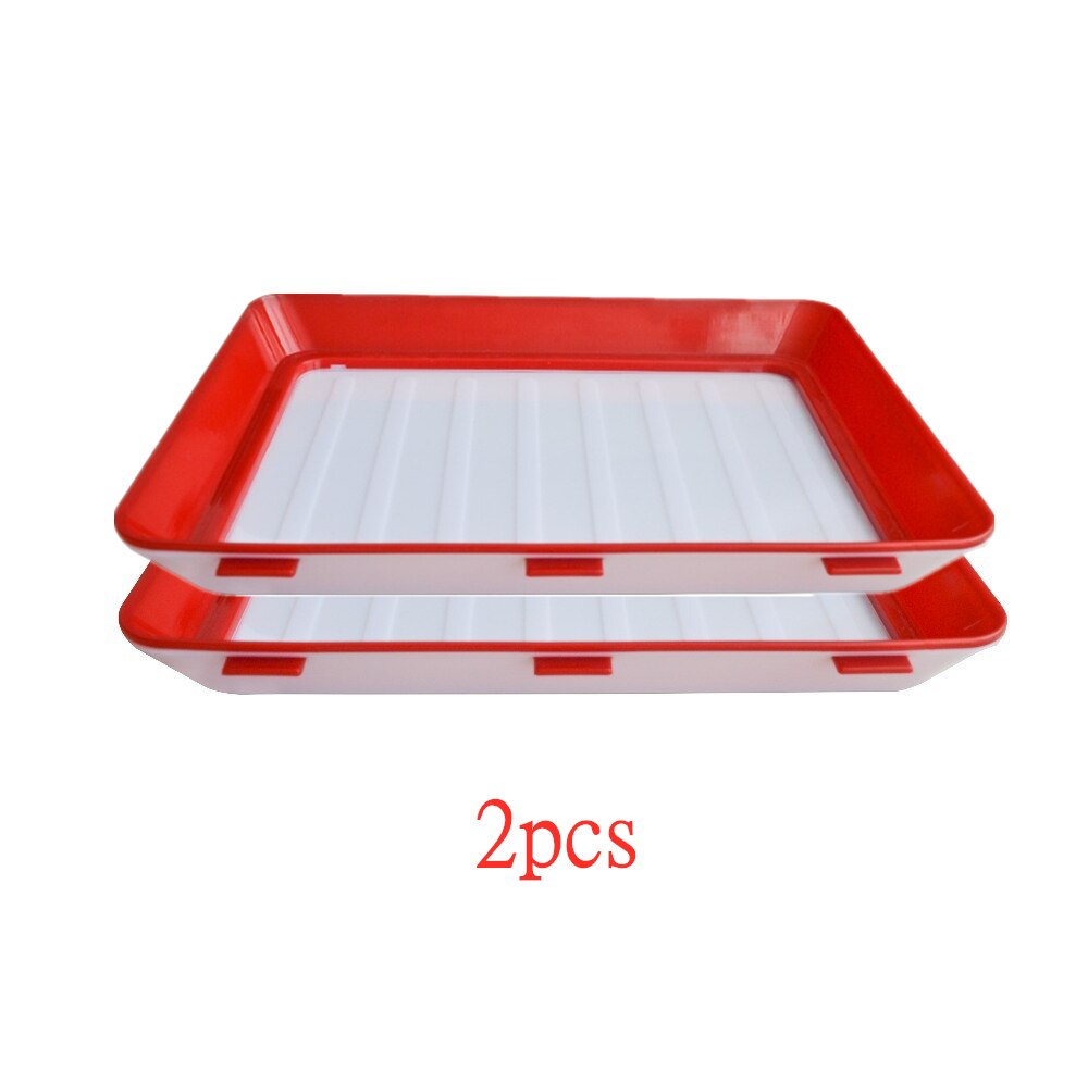 Bandejas de almacenamiento de alimentos apilables, bandeja elástica de conservación de alimentos, reutilizable, para mantener fresco el refrigerador, contenedor de almacenamiento de alimentos de cocina: 2pcs