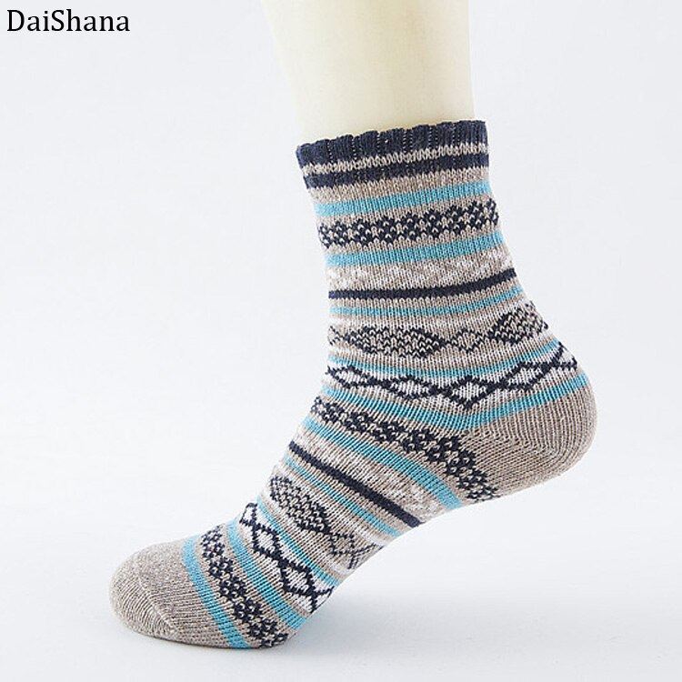 DaiShana 1 paar Casual Man Zachte Dikke Warme Sokken Konijn Wol Blends Warme Winter Sokken Man Retro Stijl Kleurrijke Ademend sokken: Grey