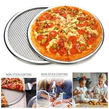 Niet Plakkerig 8/10/12 Inches Pizza Mesh Bakplaat Naadloze Ronde Pizza Screen Voor Oven Te Schoon Zilver aluminium