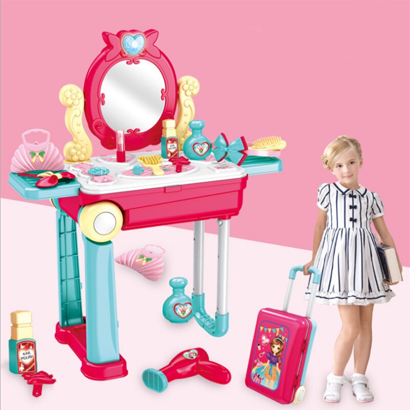 Baby Toy Chef Doctor Craftsman Makeup Artist Suitcase Portable Kitchen Set ABS Plastic Role Play Boy And Girl Play Kit