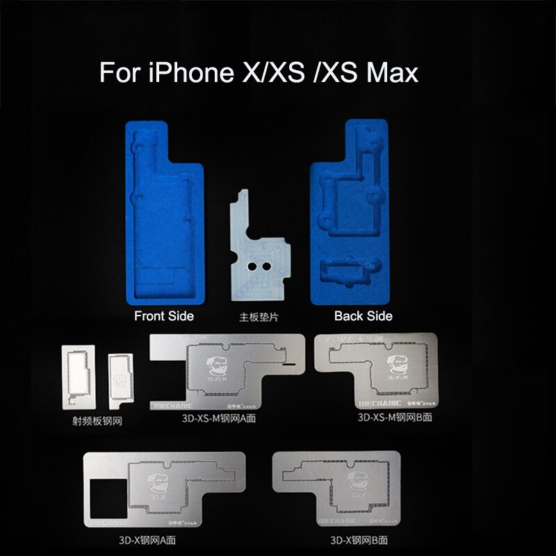 MECHANIC 3D BGA Reballing Stencil Kit Welding Template Intermediate Layer Steel Mesh Planted Tin Platform For IP X/XS/XS MAX