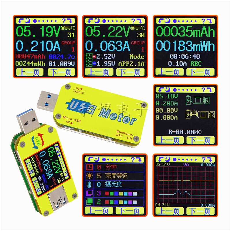 UM34 UM34C USB 3,0 Farbe Bildschirm Tester mit Android APP, Typ-C Meter für Spannung und Strom Messung