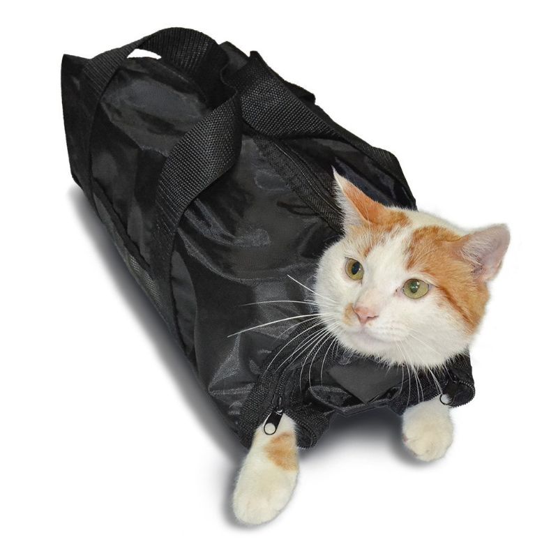 Bolsa de aseo para gatos, bolsa de restricción mediana + bozal gratis para gato, bolsa de baño portátil y duradera para mascotas del centro de la ciudad