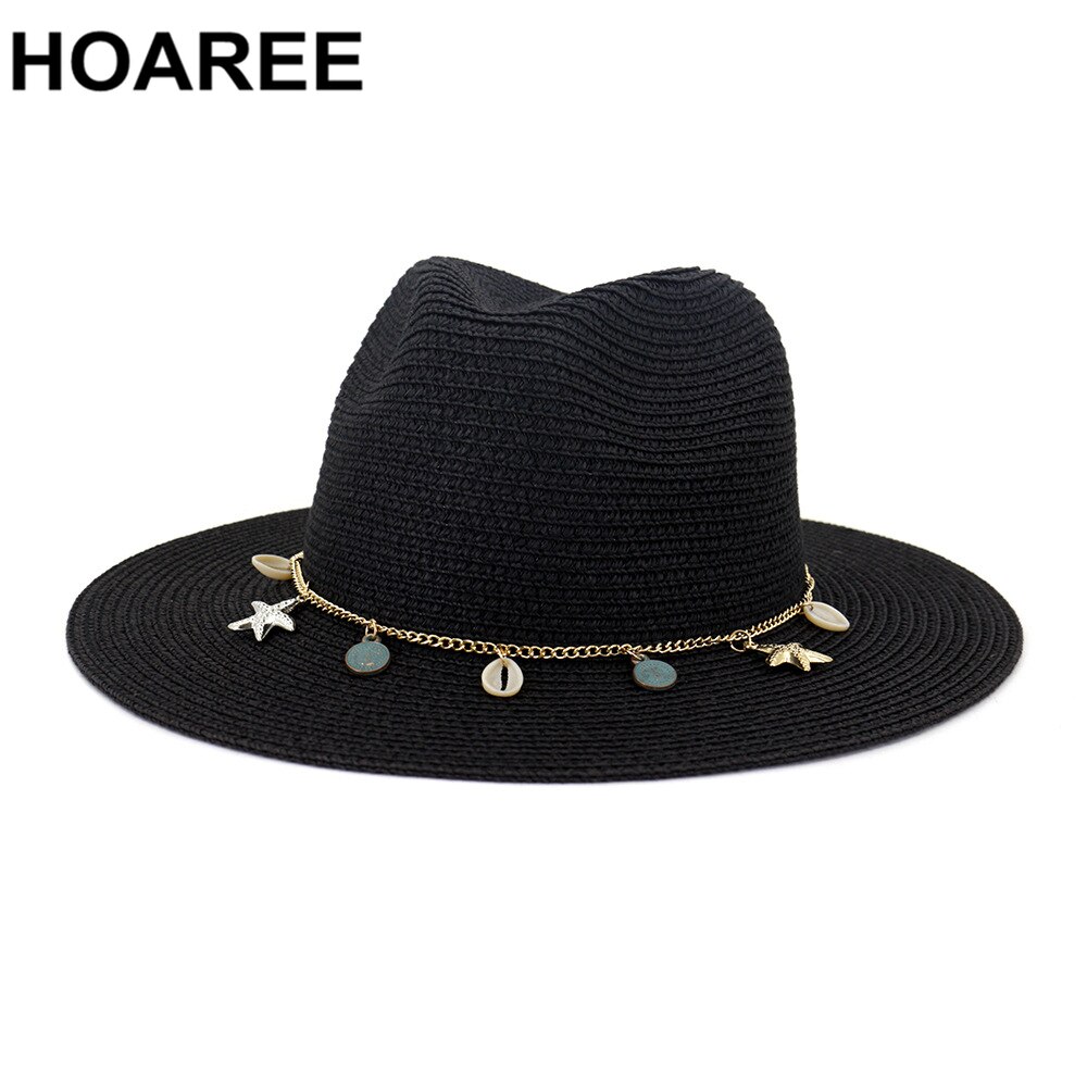 HOAREE-chapeau de Panama blanc pour femmes, chapeau d'été en paille à large bord pour femmes, HatsTravel, Style britannique, flambant neuf