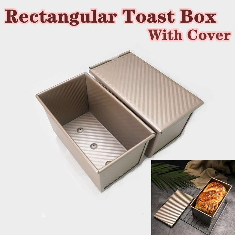 Rectangular Loaf Pan Carbon Steel Non-stick Bellows with Cover Toast Box Mold Bread Mold Eco-Friendly Baking Tools for Cakes