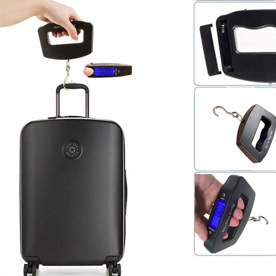 Draagbare Schaal Digitale LCD Display 110lb/50kg Elektronische Bagage Ophanghaak Koffer Reisbagage Tas Gewicht Balans Gereedschap