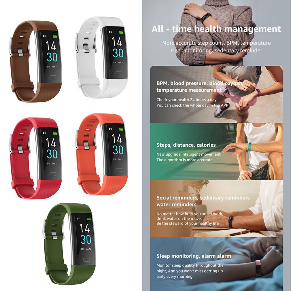Runmifit S5 Smartwatch saluto Banda tenere sotto controllo Smartwatches Nero accorto Vigilanza di Forma Fisica Traker Impermeabile Senza Fili androide Ios
