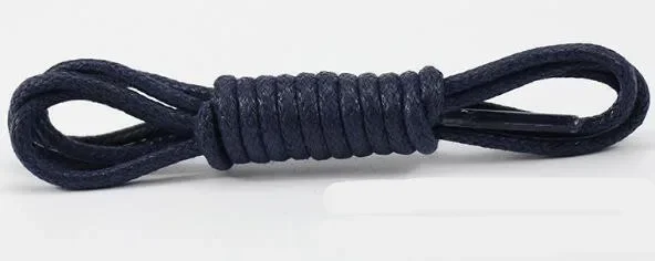 2 pares de cordones redondos finos encerados, cordones de zapatos de cuero, cordones de zapatos Unisex para botas y zapatos, 100cm/120cm/140cm/160cm: Azul / 80 cm