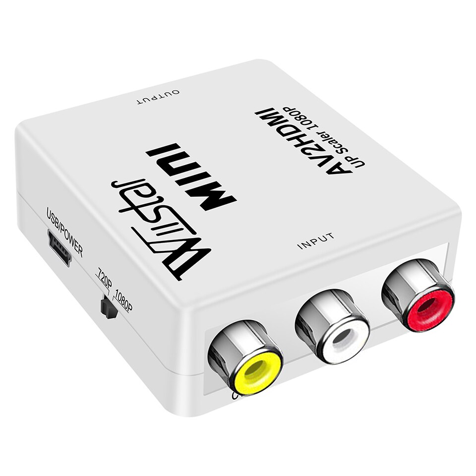 Wiistar-adaptador Mini AV2HDMI, convertidor de vídeo, 1080P, PS, 2 DV, AV, RCA a HDMI