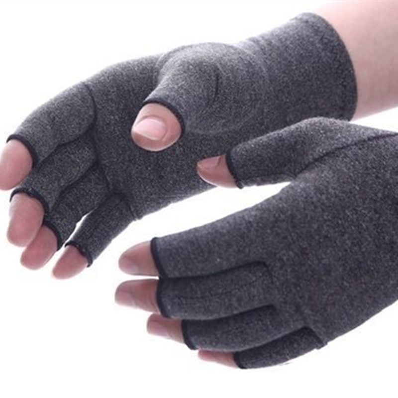Cotton Half-Finger Gloves Pressure Gloves Flaxen Gray Gloves Cycling Sports Gloves Accessories for Fishing Men Women S-XL: S