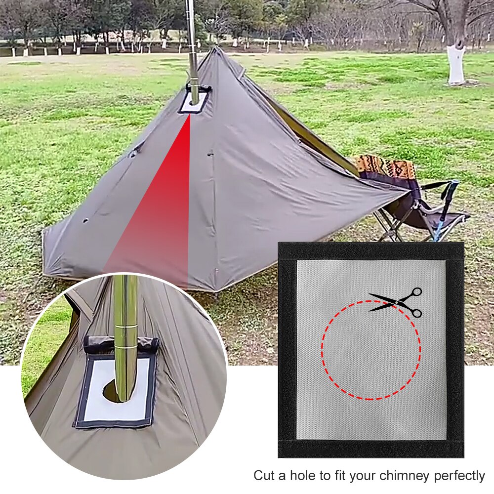 Tente chaude pour poêle à bois de chauffage, anneau Anti-brûlure ignifuge