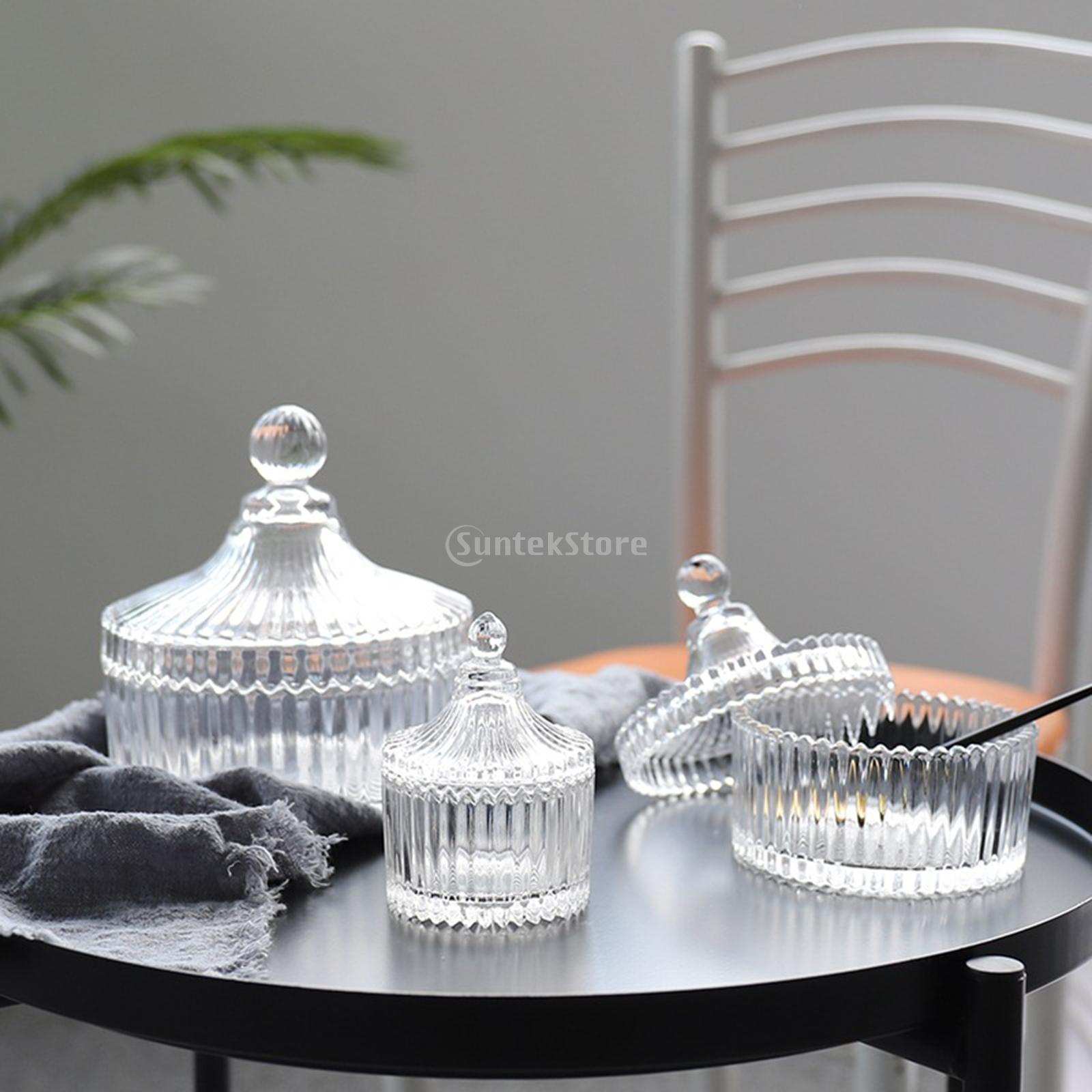 Elegante centrotavola in vetro per zucchero con coperchio rimovibile scatola di caramelle per ristorante per feste