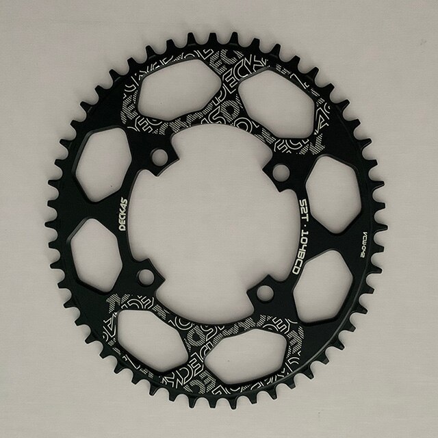 Deckas-plato ovalado BCD 104, platos y bielas de bicicleta de 40/42/44/46/48/50T de ancho y estrecho, 52 dientes, bandeja única, corona de estrellas para bicicleta de montaña: 52T Black