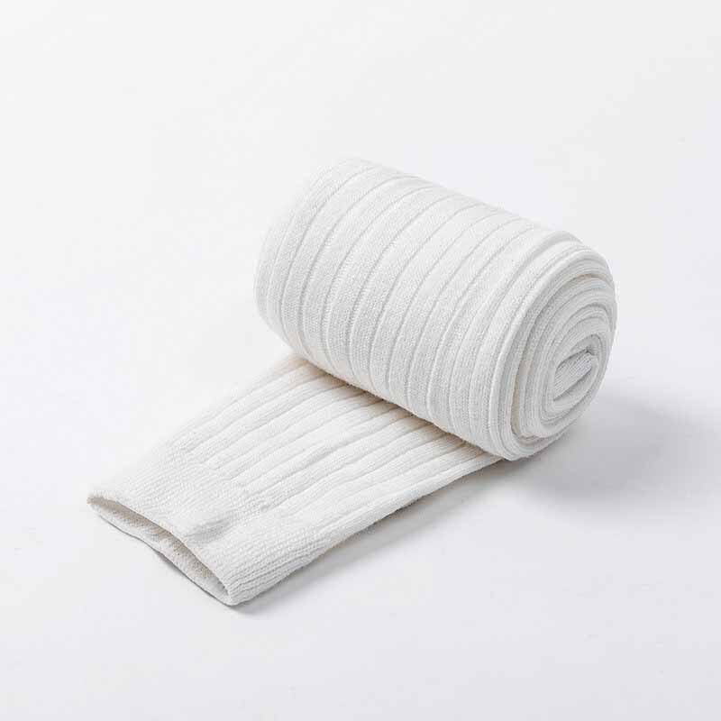Herfst Dubbele Naald Kinderen Leggings Peuter Meisjes Kleding Gekamd Katoen Geribbelde Kinderen Leggings Zachte Gebreide Broek Voor Meisjes: white / L fIt 90-100cm