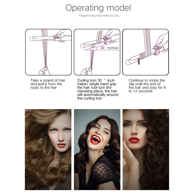 Curling Iron Electric Ceramic Hair Curler Lcd Roller Curling Styling Tools EU Plug