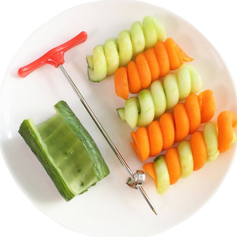 Spiral Schroef Slicer Cutter Spiralizer Groenten Spiraal Mes Aardappel Wortel Komkommer Salade Chopper Keuken Gereedschap