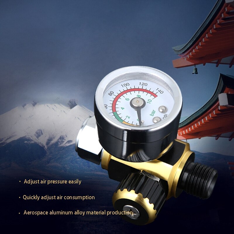 In-Line Air Regulator With 160 PSI Gauge – For Spray Guns, Air Tools, Compressors