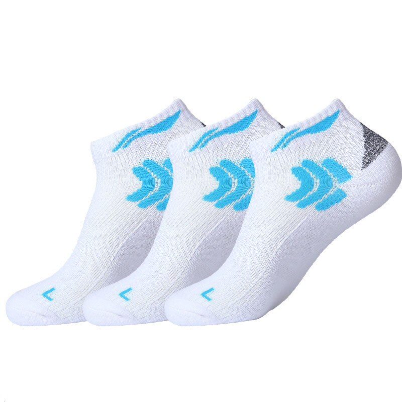 Li-ning Breathable Female Badminton Socks Cotton Low Help Anti-slippery Socks Pattern Motion Socks AWSK166 L1028LNOLB