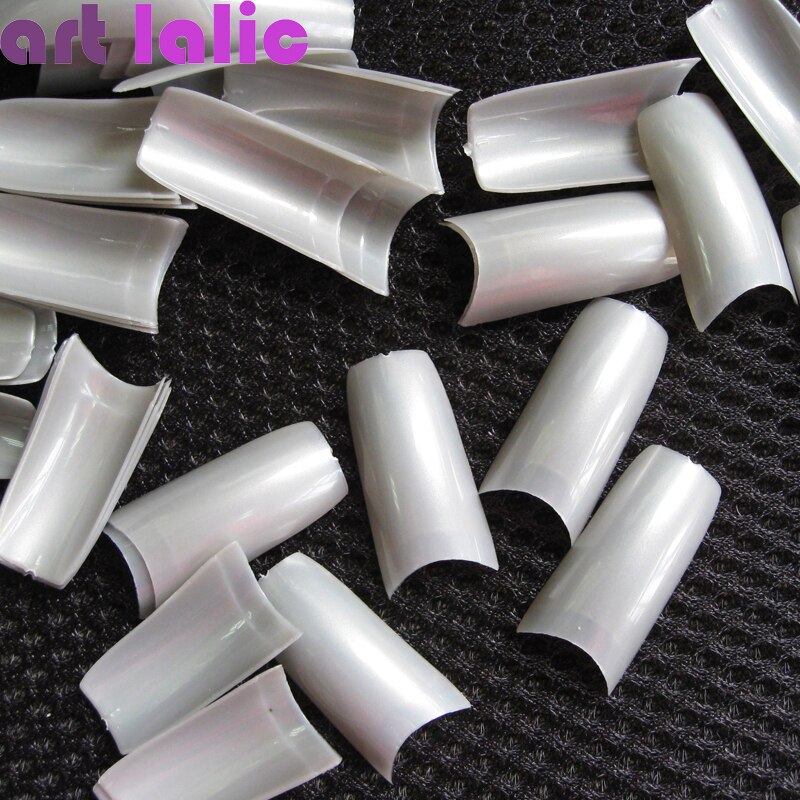 500 PCS French Style Nail Tips Pearl Pearly Color False Acrylic Nails UV Gel Nail Art Tips Tools