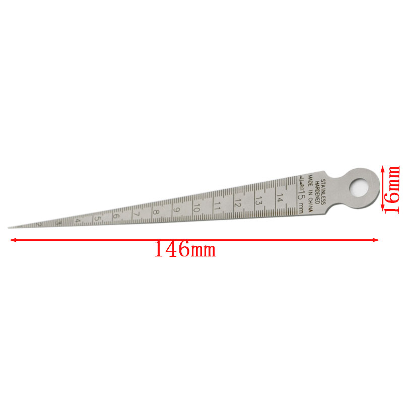1pc 1-15mm Stainless Steel Taper Gauge Feeler Gap Hole Metric Measuring Tool