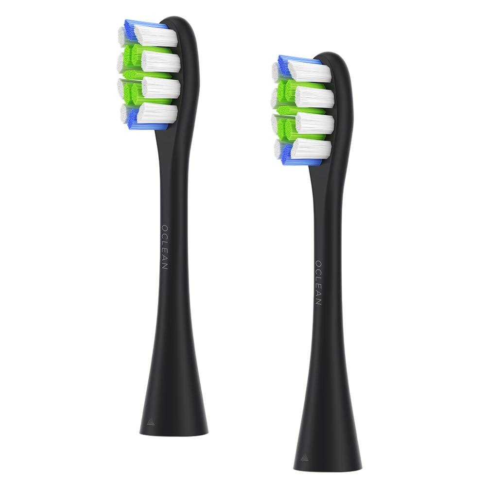 Oclean 2 stk udskiftningsbørstehoveder til oclean elektrisk tandbørste  z1 one/se/air/x automatiske soniske tandbørstedele: Sort