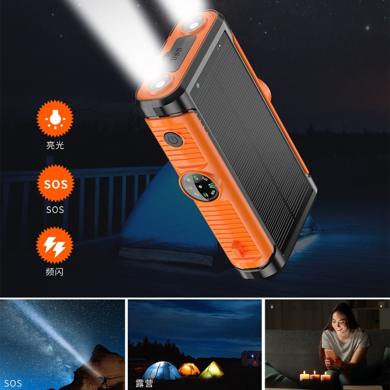 Powerbank solarny 50000mAh 22.5W z magnetycznym ładowaniem bezprzewodowym, powerbank kempingowy z kablami, bateria zewnętrzna robić iPhone'a z Magsafe